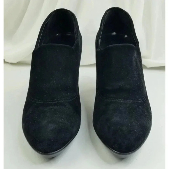 AQUATALIA Size 9.5 Women's Rosetta Black Suede Slip On Point Toe Heeled Bootie - Picture 8 of 13